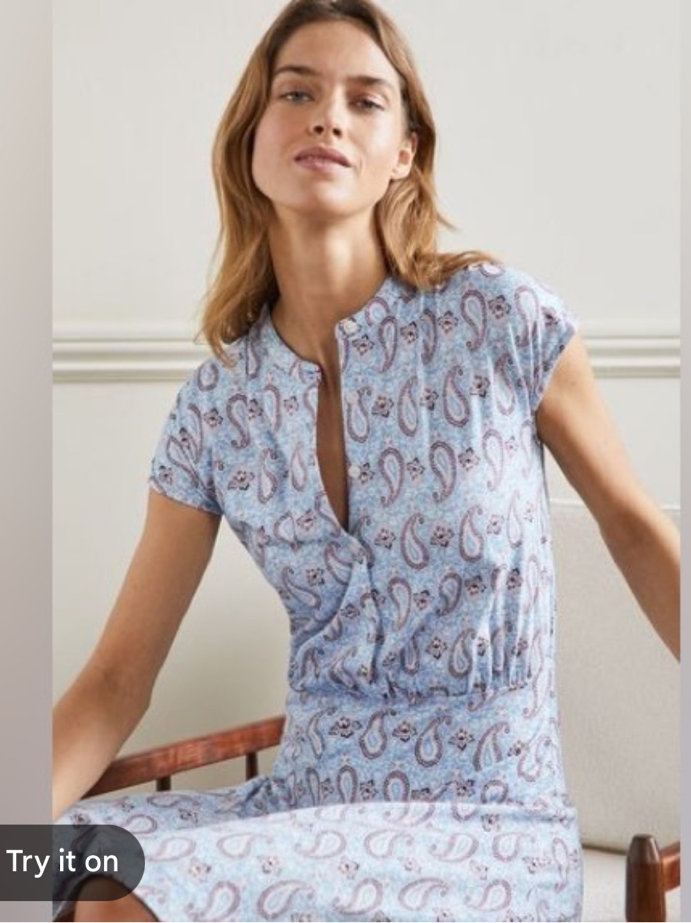 Boden Light Blue Paisley Midi Dress